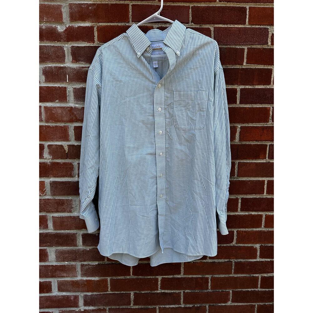 Roundtree & Yorke Gold Label Striped Non-Iron Oxford Shirt